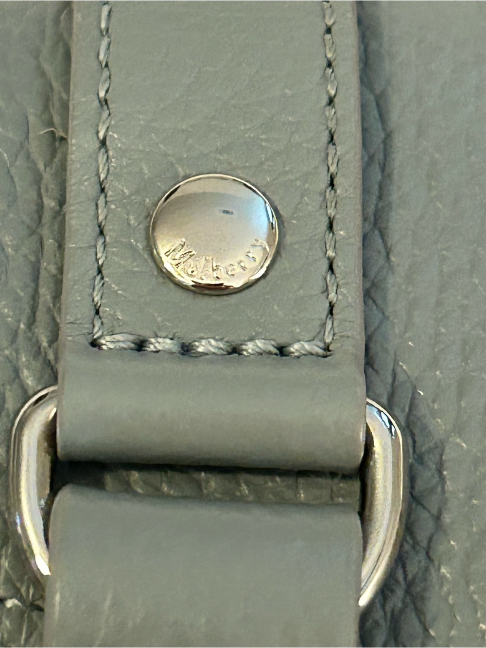MULBERRY Mini Alexa Heavy Grain Leather Handbag Satchel in Cloud Blue EUC - Picture 7 of 16